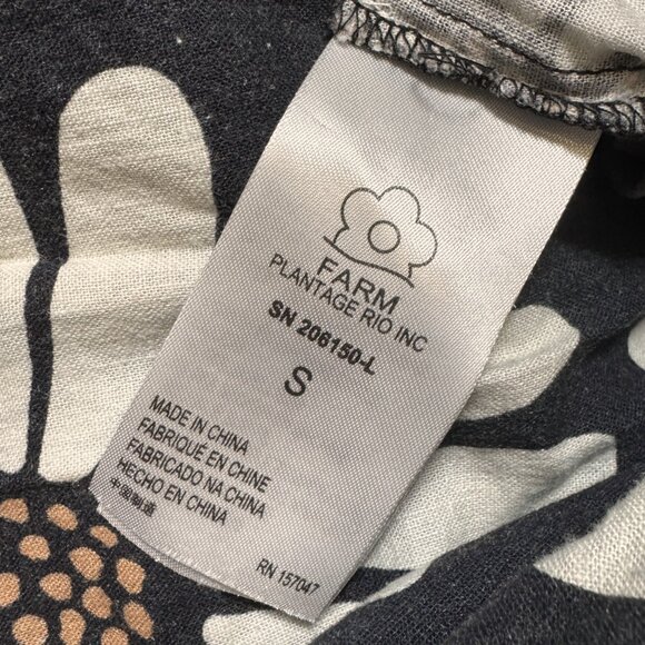 Farm Rio x Anthropologie Daisy Linen-Blend Wide-Leg Pants Black Sz S Retail $168 - Picture 11 of 11